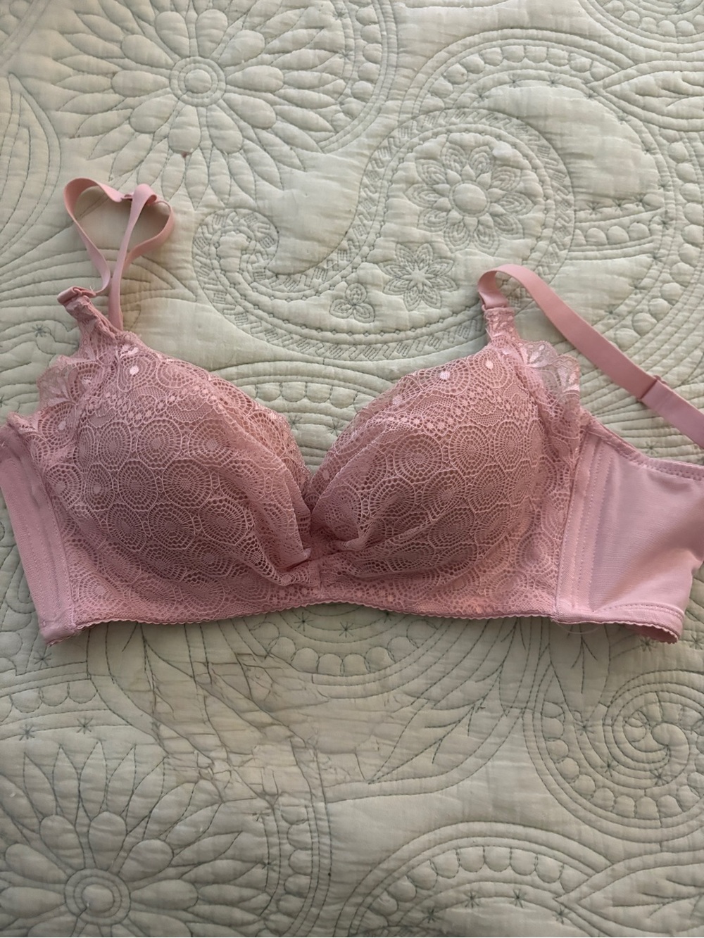 The little bra company nude pink lace push-up bra 30D Wendy Bra